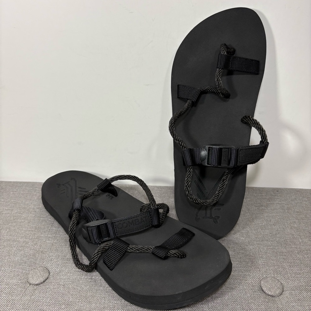 Combat Flip Flops Overland Rope-Strap Adjustable Sandals- men’s 9